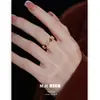 Anillo de Mariposa con Goteo de Aceite Rojo Retro Otoño e Invierno Anillo Exquisito de Gama Alta de Nicho para Mujer Lujo Accesible Anillo Versátil para el Dedo Índice