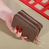 Cartera corta de mujer con diseño cruzado estilo coreano, cartera de estudiante con estampado de lichi, cartera de mano, tarjetero, monedero.