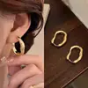 Luxo Leve Nicho Sensação de Alto Padrão Anel Liso Fosco Desenho de Fio Brilhante Brincos Pingente Moda Feminina Versátil Elegante Brincos com Pino de Prata Brincos de Fecho