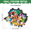 Mickey Mouse Efeito 3D Quebrando a Parede Adesivos de Parede para Quarto de Crianças Adesivos de Parede para Sala de Estudo Quarto Cartaz Adesivos Material Autoadesivo de PVC Minnie