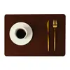 Jogo Americano de Couro Sintético Tapete Isolante Colorido de Couro Caixa Tapete para Prato de Restaurante Tapete Impermeável e à Prova de Óleo para Mesa de Jantar Tapete para Comida Ocidental de Hotel