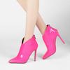 Botines Cortos de Tacón de Aguja Estilo Yingmeier para Mujer, Puntiagudos de Tacón Alto, Zapatos de Invierno 2023, Zapatos de Cuero de Invierno para Mujer, Botas Martin de Tacón Bajo