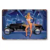 Letrero de Hojalata Retro de Chica Europea y Americana, Decoración de Pared Personalizada para Bares y Hoteles, 20*30cm, Artesanía para el Hogar de Exportación Transfronteriza