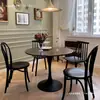 Mesa de comedor redonda de madera maciza de nogal retro nórdico, mesa de comedor para casa, apartamento pequeño, tulipán, café, balcón, negociación de segunda mano