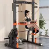 Rack de potência multifuncional integrado para supino, agachamento, máquina Smith, equipamento completo de treinamento de força para fitness em casa
