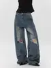Jeans Rotos Lavados Resistentes Estilo Retro Americano para Hombre, Pantalones Anchos Retro de Calle Nuevos para Primavera y Otoño