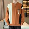 Estilo británico primavera y otoño retro americano ropa deportiva para pareja cuello redondo manga larga camiseta moda trendy para hombre y mujer marca suéter hombre