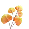 Flor artificial hoja de ginkgo estilo INS fabricantes decoración del hogar boda Planta de pared pared de plantas accesorios de hoja de ginkgo amarillo