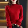 Cuello semi-alto combinado con un saco de traje, usado con un suéter y una capa base de punto para el invierno