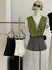 Falda Corta Omalai de Cintura Alta Adelgazante Moda Versátil Estilo Coreano Falda Línea A Antiexposición con Cinturón para Mujer 6958