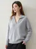 Suéter Nuevo de Cachemir Tejido con Cuello en V de Estilo Simple para Mujer Jumper Holgado Adelgazante Versátil