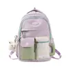 Mochila de estilo japonés ins, nueva, de alta apariencia, colores frescos y dulces en bloques de color, para estudiantes de secundaria y preparatoria, mochila ligera para salidas de primavera
