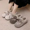 Zapatos de algodón para mujer, cálidos, con forro polar añadido, engrosados, casuales, ligeros, protectores, para interior, sin cordones, zapatos de mamá, versátiles, estilo moderno, zapatos de mujer