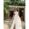 Foto Real del Vestido de Banquete con Escote en V Colección Primavera/Verano 2026 Estilo Socialité de Lujo Resistente Vestido Largo Sexy con Abertura