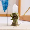 Pedra Lapidada de Cristal Natural Transfronteiriça Coluna de Cristal Árvore da Vida Sino Criativo Sino de Mão Adorno de Decoração de Adereço de Halloween