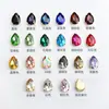 Taladro de vidrio de alta calidad con forma de gota de agua y base puntiaguda, con diamantes de imitación dorados, para coser a mano, para ropa, zapatos, bolsos y accesorios de joyería.