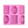 Estilo Fresco e Simples Folha de Tartaruga Oval Quadrado Grande Sabonete Artesanal Molde de Silicone Molde Antiaderente para Sabão Frio e Sabão com Óleo Essencial