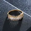 AliExpress Amazon comercio electrónico transfronterizo al contado Europa y Estados Unidos popular hip hop fila única cuadrado circonio microincrustación anillo mujer Venta al por mayor