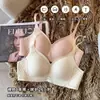 Roupa íntima feminina plus size de verão sem costura, sensação de pele nua, para seios grandes, com bojo pequeno reunido, suporte superior sem aro de metal, acessório de suporte macio, sutiã para seios para mulheres