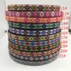 Fita de Diamante 1,3cm Fita Jacquard Quadrada Brilhante Estilo Étnico Roupas Penduradas DIY Roupas de Boneca Vintage