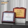 Medalla Autorizada de Madera 2025 Regalo Empresarial Proceso de Impresión Plana Placa de Lámina Dorada Certificado de Nombramiento