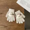 Guantes de Invierno para Niños Niños y Niñas Dedos Divididos Cálidos a Prueba de Frío para Exteriores Caricatura Guantes de Cinco Dedos para Bebé Protección de Manos Otoño e Invierno