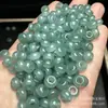 Cor de água azul esmeralda 8 x 5 ábaco de furo grande contas de jade soltas atacado DIY brincos de argola de furo grande