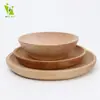 Bandeja de Madera Maciza Plato de Madera Completo Plato Japonés para Cena de Sushi Plato Redondo de Tronco de Haya Platillo Bandeja para Té Tamaño Dim Plato para Olla