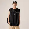 Chaleco con Estilo Americano Chaleco Estampado para Hombre Verano Ins Marca de Moda Deportiva Fitness Holgado Versátil Sin Mangas Camiseta Sudadera