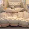 Juego de ropa de cama de algodón 100% para dormitorio universitario de tres piezas para literas, funda de edredón de algodón estilo ins, juego de seis piezas para cama individual