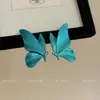 Brincos de Borboleta Azul Super Fada Novo Estilo Francês Elegante Retrô High-end Azul Brilhante Borboleta Brincos de Luxo Leve Versátil