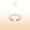 Anel Ajustável Flor de Lis Prata Pura 999 Novo Estilo Chinês Anel Aberto de Prata para Meninas Estilo Nacional Presente para Melhor Amiga