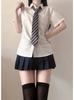 Camisa Estilo Universitario JK para Mujer Verano Básica Estilo Japonés Estudiante Versátil Uniforme de Graduación Uniforme de Clase Camisa Blanca de Manga Corta