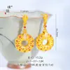 Set de Joyería Étnica Chapado en Oro de Xinjiang con Anillo de Hebilla de Paz Filigranada Incrustada con Diamantes Rojo Rosa y Pendientes, Donut Estilo Chino