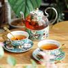 Juego de Té de la Tarde Inglés juego Tetera de Flores Calentador con Velas Juego de Té de la Tarde Francés Tetera de Frutas Taza de Té de Flores juego