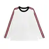 Admite devoluciones T641 # 240g 20 piezas color algodón bloques de color cuello redondo corte holgado manga larga camiseta