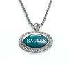 Collar con colgante de gema de tiempo de diamante ovalado de la NFL Fútbol Americano 32 Equipos Green Bay Panthers Collar con nombre del equipo