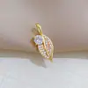 [Oro Real de Cobre] Hoja de Estrella Un Diamante Moda Comercio Exterior Transfronterizo DIY Joyería Cobre Circonio Microincrustado Accesorios Colgantes