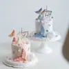 Decoración de Pastel Temática Océano Soñador con Gradiente Iridiscente de Cola de Pez Concha Estrella de Mar Decoración para Hornear Pastel de Cumpleaños Enchufe