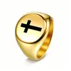 Anillo de acero inoxidable 316L fundido, superventas europeo y americano transfronterizo, anillo de cruz estilo punk vintage, accesorio popular