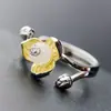 Nafoge joyería de plata al por mayor anillo de plata de ley 925 con incrustaciones de jade blanco natural anillo de plata con apertura de pétalo retro para mujer