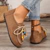 Zapatillas de Media Pantufla Boken Retro con Cuentas para Dedos de los Pies para Mujer 2025 Nuevo Estilo Zapatos Tipo Mula Artísticos Estilo Bosque Talla Grande