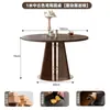2026 Nuevo Estilo Vintage Sala de Estar Mesa de Comedor de Pizarra Mesa de Comedor Redonda de Diseño para el Hogar con Sillas