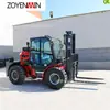 Carretilla Elevadora Todoterreno 3.5 Toneladas Hidráulica de Cuatro Ruedas Transpaleta Exportada a Europa Carretilla Elevadora Diésel de Combustión Interna con Tracción en las Cuatro Ruedas