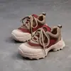 Jie Zhou 2025 Otoño Nuevo Estilo Bosque Versión Coreana Punta Redonda Patchwork Casual Moda Zapatos de Mujer Suela Gruesa Ligeros Versátiles