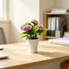 Paisaje en Miniatura 5 Claveles Artificiales Planta en Maceta Pequeña Maceta Imitación Helado Flores Falsas Lindas Mini Bonsái Decoración de Escritorio