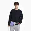 Camiseta de Manga Larga con Cuello Redondo, Estilo Americano, Tejido Grueso Hasselblad Line, para Hombre, Tallas Grandes, Moderna, para Primavera y Otoño, Waffle, Transpirable, Top Deportivo