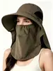 Sombrero de ala ancha para hombre con protección solar para verano, pesca al aire libre y montañismo, Sombrero solar anti-UV