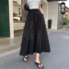 Falda Yamamoto de textura fina de verano para mujer estilo holgazán falda paraguas plisada retro japonesa falda larga por encima de la rodilla