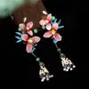 [Hecho a Mano Pura] Diseño Estilo Chino Tocado Dinastía Han Elegante Set de Pasadores Borla Maquillaje de Disfraz Antiguo Accesorios para el Cabello de la Dinastía Han